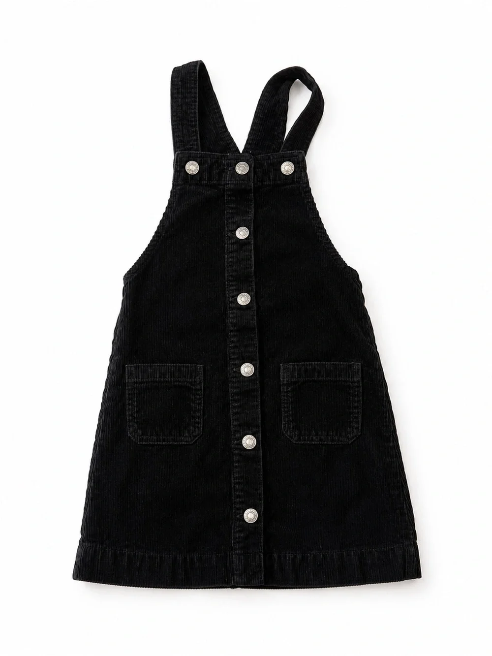 GAP Black Corduroy Button-Front Pinafore